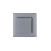Розетка 1-м с крышкой Karea RIZZ STAR с заземл. сер. Makel 88065029