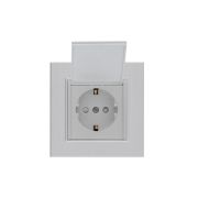 Розетка 1-м с крышкой Karea LINE STAR с заземл. жемчуж. Makel 86100029