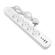 Удлинитель 5х3м IP20 2USB 2.4А+2type-C LUX 1.5кв.мм EKF UBA-LUX-503-TC