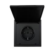 Розетка 1-мест. с/з с крышкой ПБТ СП ZIMA IP20 16А безвинт. зажим черн. бархат LEZARD 704-4288-123BQC