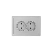 Розетка 2-мест. с/з СП ZIMA IP20 16А ПБТ безвинт. зажим сер. матов. LEZARD 704-7400-127BQC