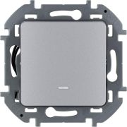 Переключатель 1-кл. Inspiria 10А IP20 250В 10AX с подсветкой/индикацией механизм алюм. IEK 673662