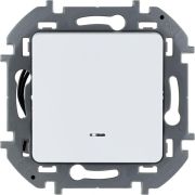 Переключатель 1-кл. Inspiria 10А IP20 250В 10AX с подсветкой/индикацией механизм бел. IEK 673660