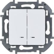 Выключатель 2-кл. Inspiria 10А IP20 250В 10AX с подсветкой/индикацией механизм бел. IEK 673630